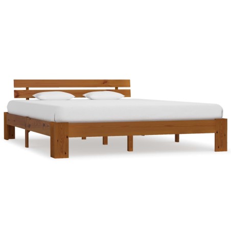 vidaXL Estructura de cama madera maciza pino marrón miel 180x200 cm