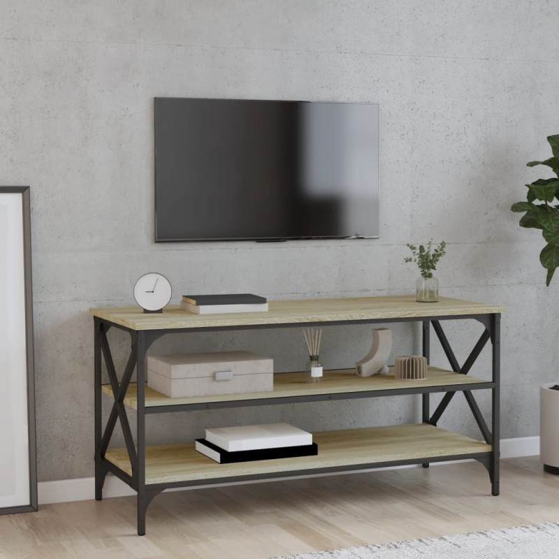 vidaXL Mueble para TV madera contrachapada roble Sonoma 100x40x50 cm vidaXL Mueble para TV madera contrachapada roble Sonoma 100x40x50 cm