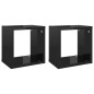 vidaXL Estantes cubo de pared 2 unidades negro brillo 22x15x22 cm vidaXL Estantes cubo de pared 2 unidades negro brillo 22x15x22 cm