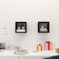 vidaXL Estantes cubo de pared 2 unidades negro brillo 22x15x22 cm vidaXL Estantes cubo de pared 2 unidades negro brillo 22x15x22 cm