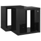 vidaXL Estantes cubo de pared 2 unidades negro brillo 22x15x22 cm vidaXL Estantes cubo de pared 2 unidades negro brillo 22x15x22 cm