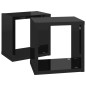 vidaXL Estantes cubo de pared 2 unidades negro brillo 22x15x22 cm vidaXL Estantes cubo de pared 2 unidades negro brillo 22x15x22 cm