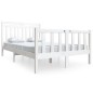vidaXL Estructura de cama doble de madera maciza blanco 135x190 cm