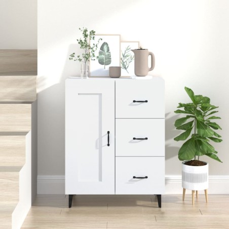 vidaXL Aparador de madera contrachapada blanco 69,5x34x90 cm