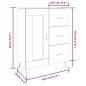 vidaXL Aparador de madera contrachapada blanco 69,5x34x90 cm