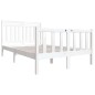 vidaXL Estructura de cama doble de madera maciza blanco 135x190 cm