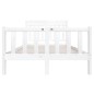 vidaXL Estructura de cama doble de madera maciza blanco 135x190 cm