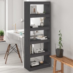 vidaXL Estantería/divisor de espacios madera pino gris 60x30x167,5 cm