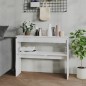 vidaXL Mesa consola madera contrachapada blanco brillante 102x30x80 cm vidaXL Mesa consola madera contrachapada blanco brillante 102x30x80 cm