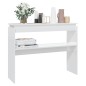 vidaXL Mesa consola madera contrachapada blanco brillante 102x30x80 cm vidaXL Mesa consola madera contrachapada blanco brillante 102x30x80 cm