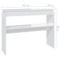 vidaXL Mesa consola madera contrachapada blanco brillante 102x30x80 cm vidaXL Mesa consola madera contrachapada blanco brillante 102x30x80 cm