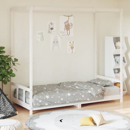 vidaXL Estructura de cama para niños madera de pino blanco 90x200 cm