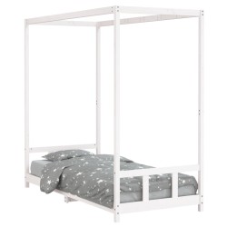 vidaXL Estructura de cama para niños madera de pino blanco 90x200 cm