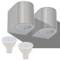 vidaXL Lámpara de pared exterior 2 uds redonda descendente vidaXL Lámpara de pared exterior 2 uds redonda descendente