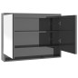vidaXL Armario de baño con espejo MDF gris brillante 80x15x60 cm vidaXL Armario de baño con espejo MDF gris brillante 80x15x60 cm