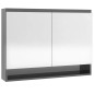 vidaXL Armario de baño con espejo MDF gris brillante 80x15x60 cm vidaXL Armario de baño con espejo MDF gris brillante 80x15x60 cm
