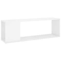 vidaXL Mueble para TV madera contrachapada blanco brillo 100x24x32 cm