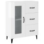 vidaXL Aparador de madera contrachapada blanco brillante 69,5x34x90 cm vidaXL Aparador de madera contrachapada blanco brillante 69,5x34x90 cm