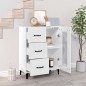 vidaXL Aparador de madera contrachapada blanco brillante 69,5x34x90 cm vidaXL Aparador de madera contrachapada blanco brillante 69,5x34x90 cm