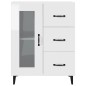 vidaXL Aparador de madera contrachapada blanco brillante 69,5x34x90 cm vidaXL Aparador de madera contrachapada blanco brillante 69,5x34x90 cm