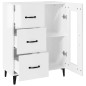 vidaXL Aparador de madera contrachapada blanco brillante 69,5x34x90 cm vidaXL Aparador de madera contrachapada blanco brillante 69,5x34x90 cm