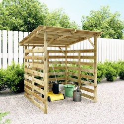 vidaXL Caseta para leña de madera de pino impregnada 