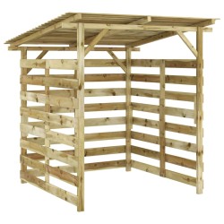 vidaXL Caseta para leña de madera de pino impregnada 