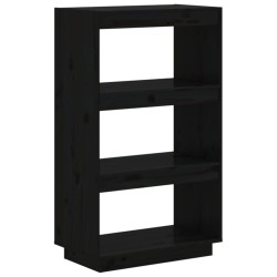 vidaXL Estantería/divisor de espacios madera pino negro 60x35x103 cm