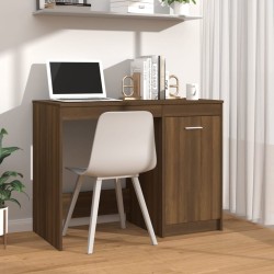 vidaXL Escritorio de madera contrachapada marrón roble 100x50x76 cm