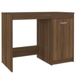 vidaXL Escritorio de madera contrachapada marrón roble 100x50x76 cm