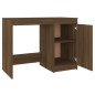 vidaXL Escritorio de madera contrachapada marrón roble 100x50x76 cm