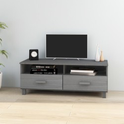 vidaXL Mueble de TV HAMAR madera maciza pino gris oscuro 106x40x40 cm