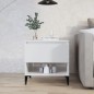 vidaXL Mesa auxiliar de madera contrachapada blanco brillo 50x46x50 cm vidaXL Mesa auxiliar de madera contrachapada blanco brillo 50x46x50 cm