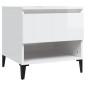 vidaXL Mesa auxiliar de madera contrachapada blanco brillo 50x46x50 cm vidaXL Mesa auxiliar de madera contrachapada blanco brillo 50x46x50 cm