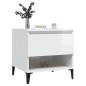 vidaXL Mesa auxiliar de madera contrachapada blanco brillo 50x46x50 cm vidaXL Mesa auxiliar de madera contrachapada blanco brillo 50x46x50 cm
