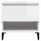 vidaXL Mesa auxiliar de madera contrachapada blanco brillo 50x46x50 cm vidaXL Mesa auxiliar de madera contrachapada blanco brillo 50x46x50 cm