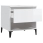 vidaXL Mesa auxiliar de madera contrachapada blanco brillo 50x46x50 cm vidaXL Mesa auxiliar de madera contrachapada blanco brillo 50x46x50 cm