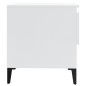 vidaXL Mesa auxiliar de madera contrachapada blanco brillo 50x46x50 cm vidaXL Mesa auxiliar de madera contrachapada blanco brillo 50x46x50 cm