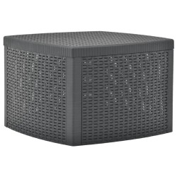 vidaXL Mesa auxiliar de plástico gris antracita 54x54x36,5 cm