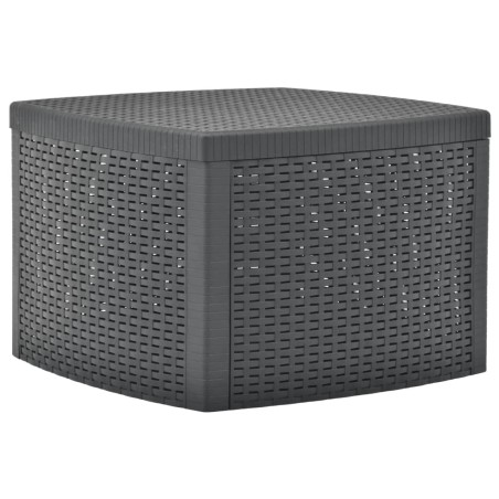 vidaXL Mesa auxiliar de plástico gris antracita 54x54x36,5 cm