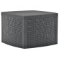 vidaXL Mesa auxiliar de plástico gris antracita 54x54x36,5 cm