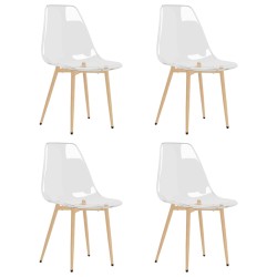 vidaXL Sillas de comedor 4 unidades transparente PET