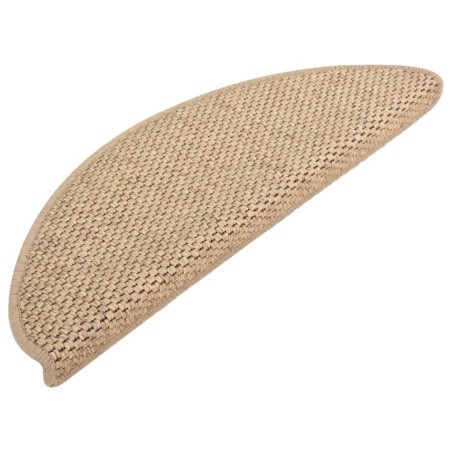 vidaXL Alfombrilla autoadhesiva escalera sisal 15 uds arena 65x21x4 cm