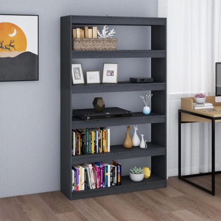 vidaXL Estantería/divisor de espacios pino gris 100x30x167,5 cm