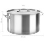 vidaXL Olla de acero inoxidable 44 L 45x28 cm vidaXL Olla de acero inoxidable 44 L 45x28 cm
