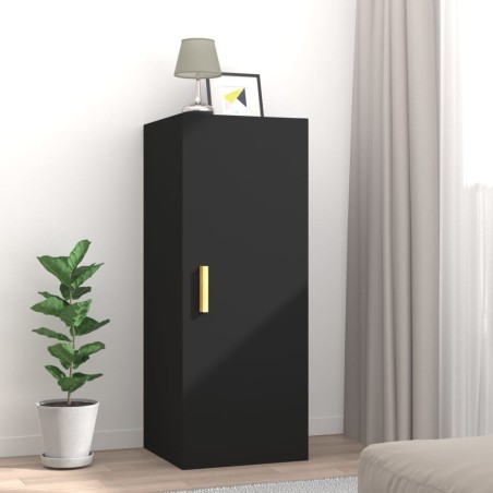 vidaXL Armario de pared madera contrachapada negro 34,5x34x90 cm