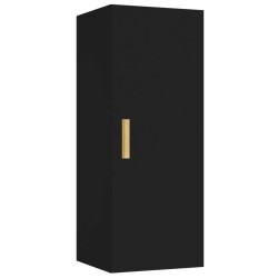 vidaXL Armario de pared madera contrachapada negro 34,5x34x90 cm