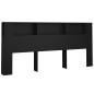 vidaXL Mueble cabecero negro 220x18,5x104,5 cm