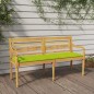 vidaXL Banco Batavia con cojín verde brillo madera maciza teca 150 cm vidaXL Banco Batavia con cojín verde brillo madera maciza teca 150 cm
