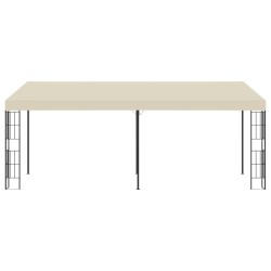 vidaXL Cenador con montaje en la pared tela color crema 3x6 m